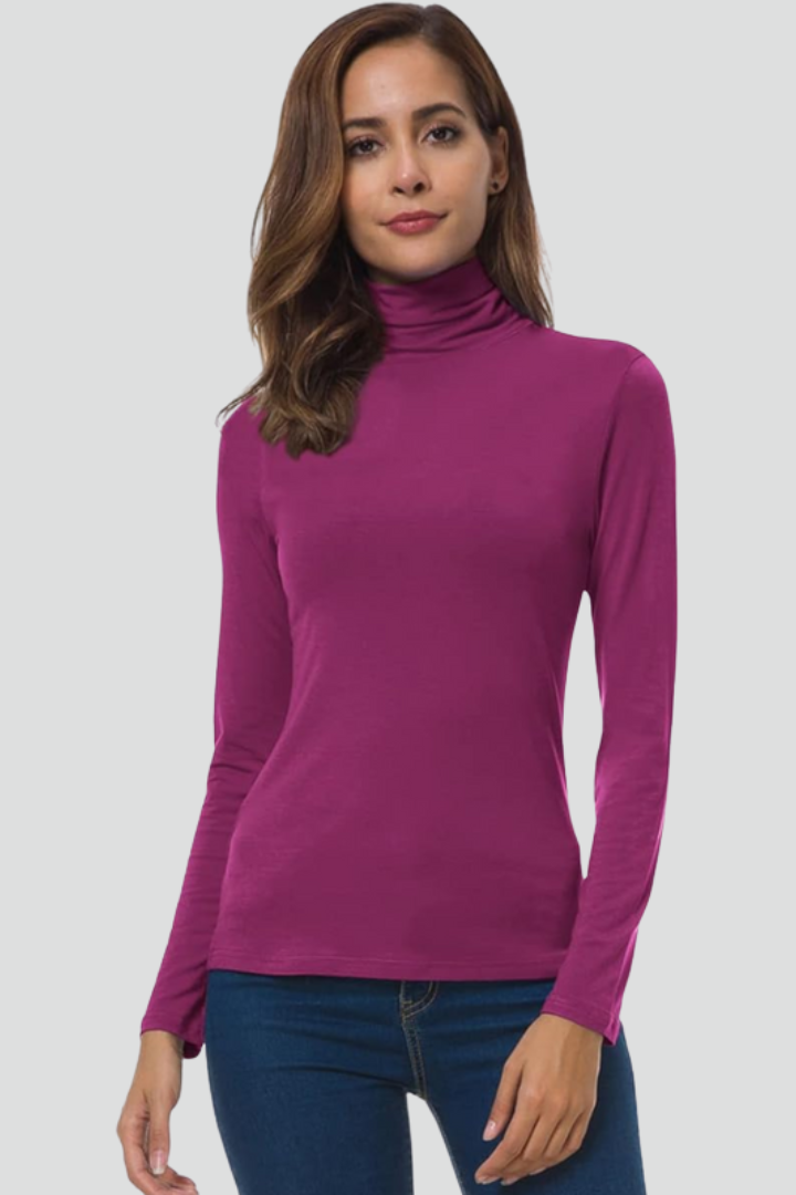 Women's Turtleneck Sweater Roll Neck Long Sleeve Straight Cuffs Plain Casual Layering