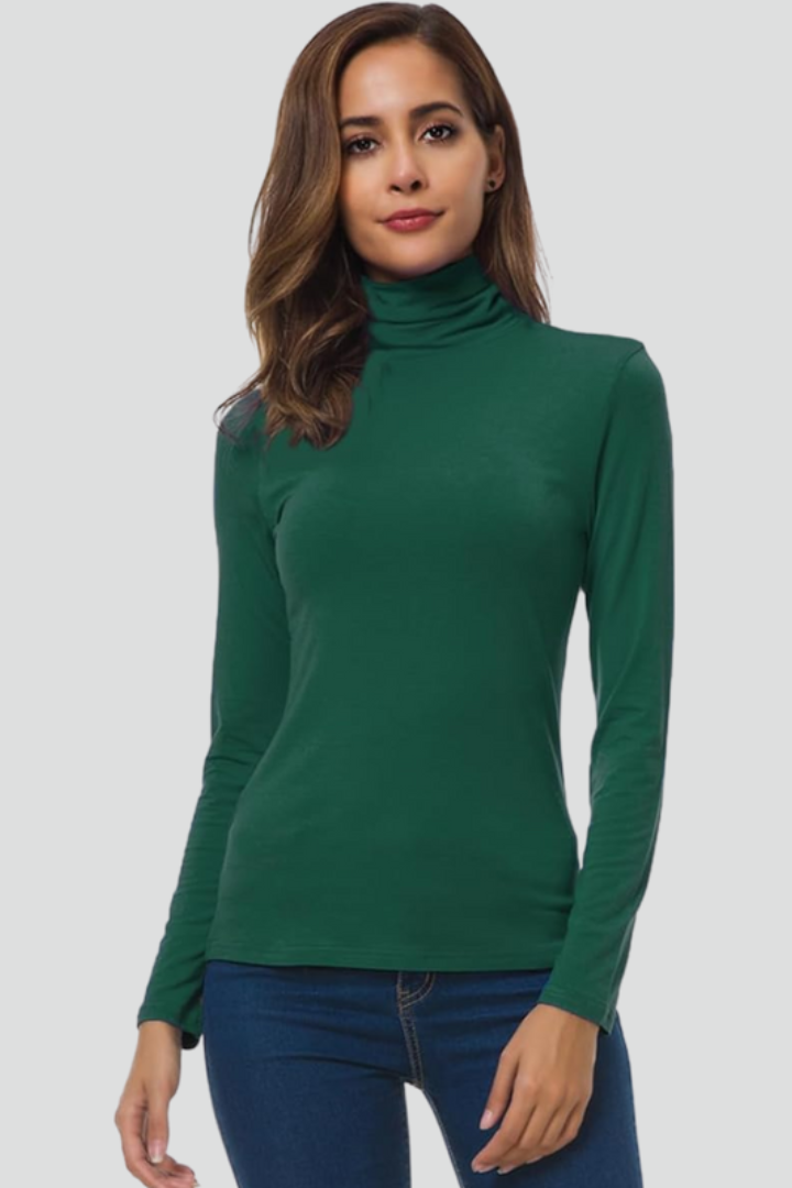 Women's Turtleneck Sweater Roll Neck Long Sleeve Straight Cuffs Plain Casual Layering