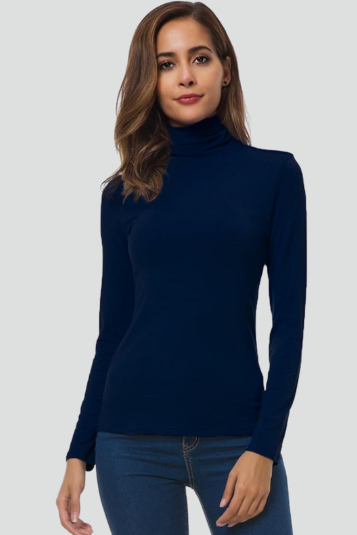 Women's Turtleneck Sweater Roll Neck Long Sleeve Straight Cuffs Plain Casual Layering