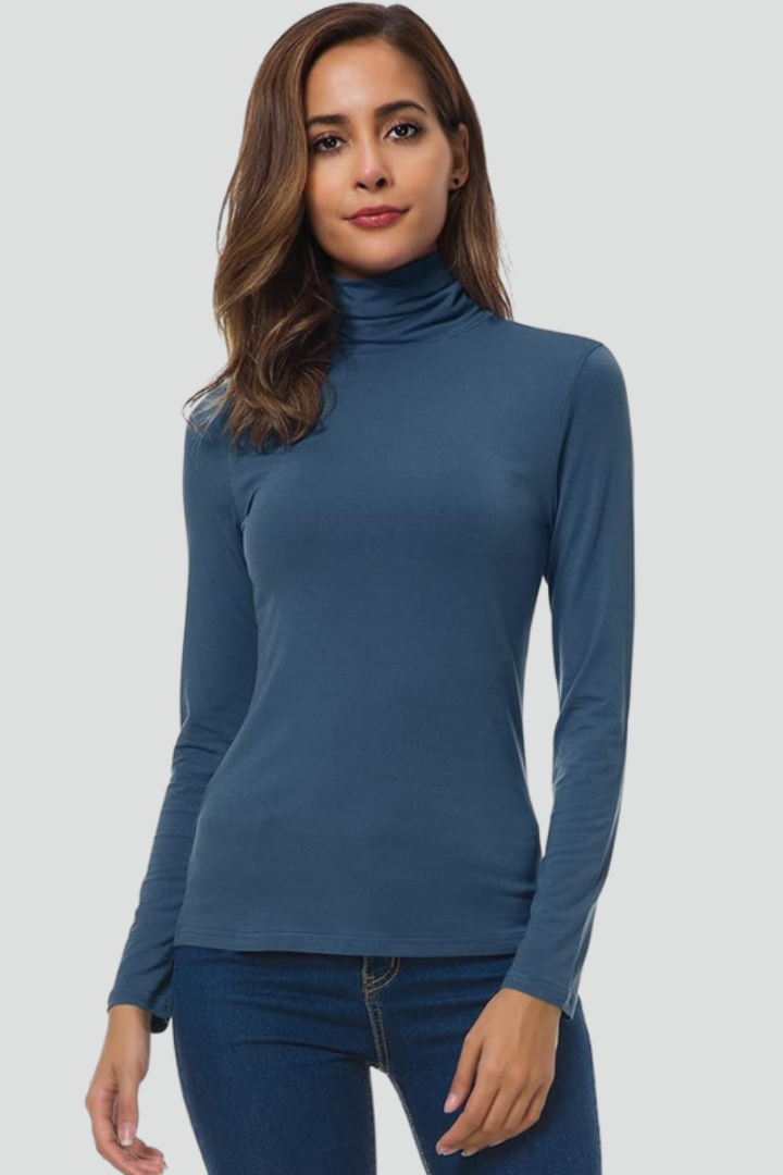 Women's Turtleneck Sweater Roll Neck Long Sleeve Straight Cuffs Plain Casual Layering