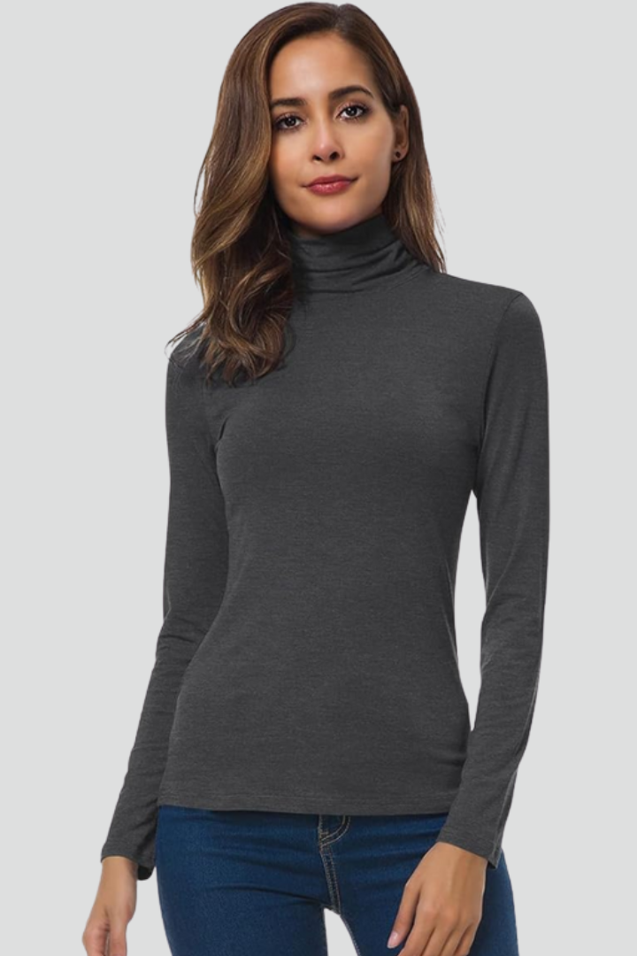 Women's Turtleneck Sweater Roll Neck Long Sleeve Straight Cuffs Plain Casual Layering
