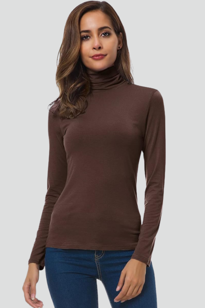 Women's Turtleneck Sweater Roll Neck Long Sleeve Straight Cuffs Plain Casual Layering