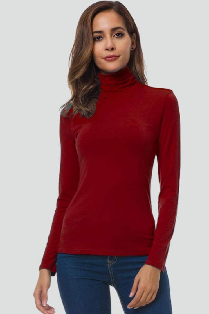 Women's Turtleneck Sweater Roll Neck Long Sleeve Straight Cuffs Plain Casual Layering