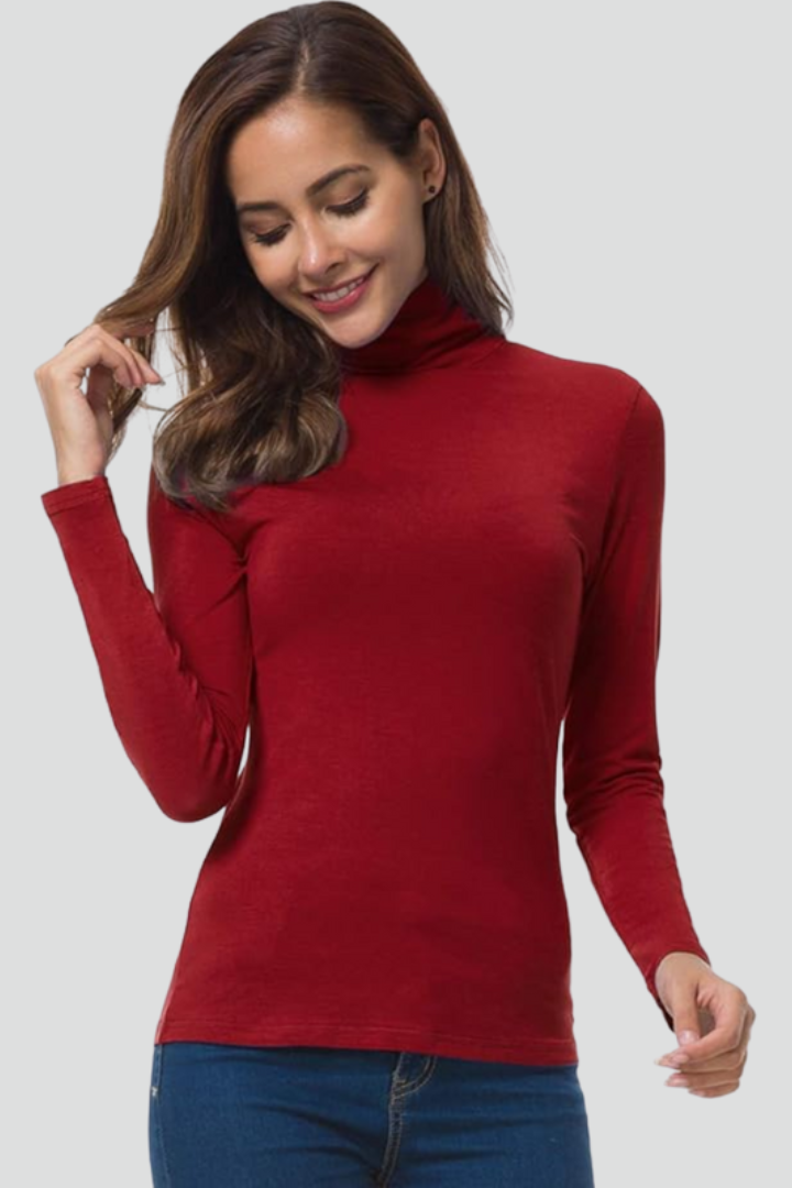 Women's Turtleneck Sweater Roll Neck Long Sleeve Straight Cuffs Plain Casual Layering