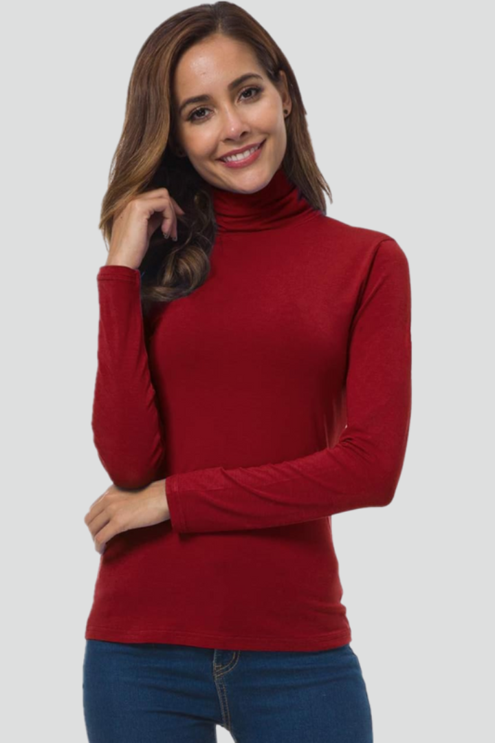 Women's Turtleneck Sweater Roll Neck Long Sleeve Straight Cuffs Plain Casual Layering