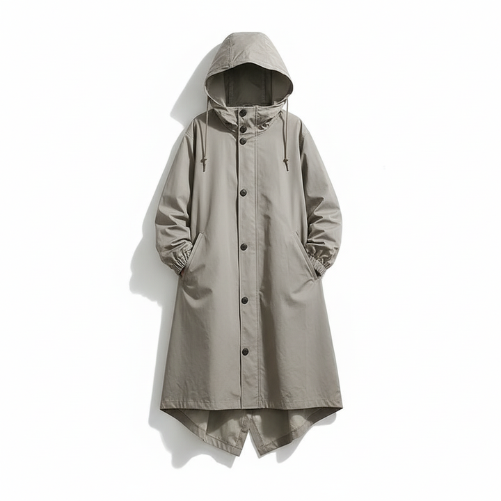 Women's Rain Jacket Water Resistant Hooded Longline Fit Outdoor Casual