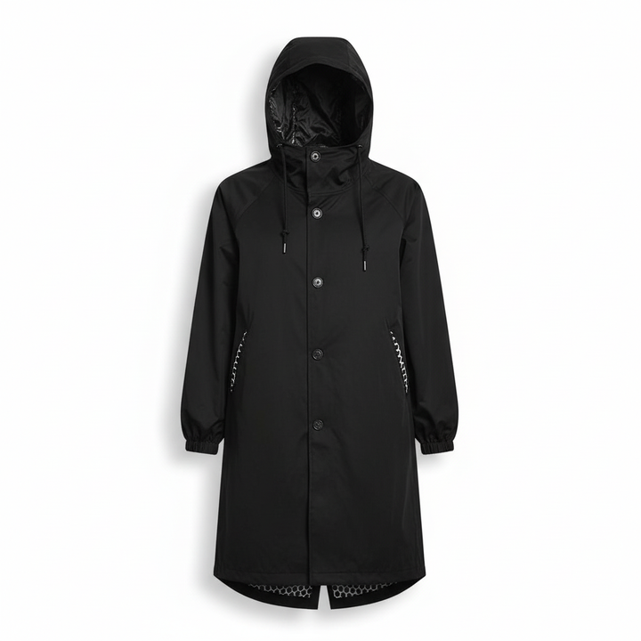 Women's Rain Jacket Water Resistant Hooded Longline Fit Outdoor Casual