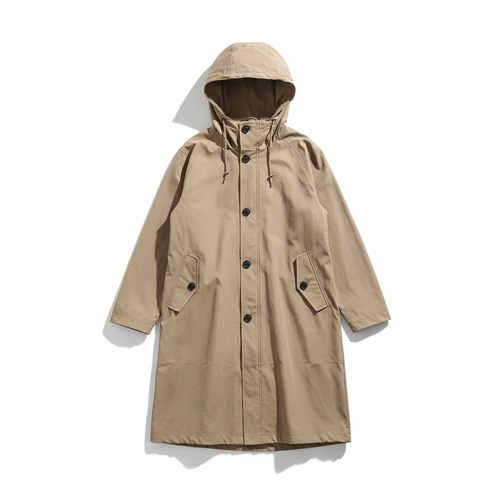 Women's Rain Jacket Water Resistant Hooded Longline Fit Outdoor Casual