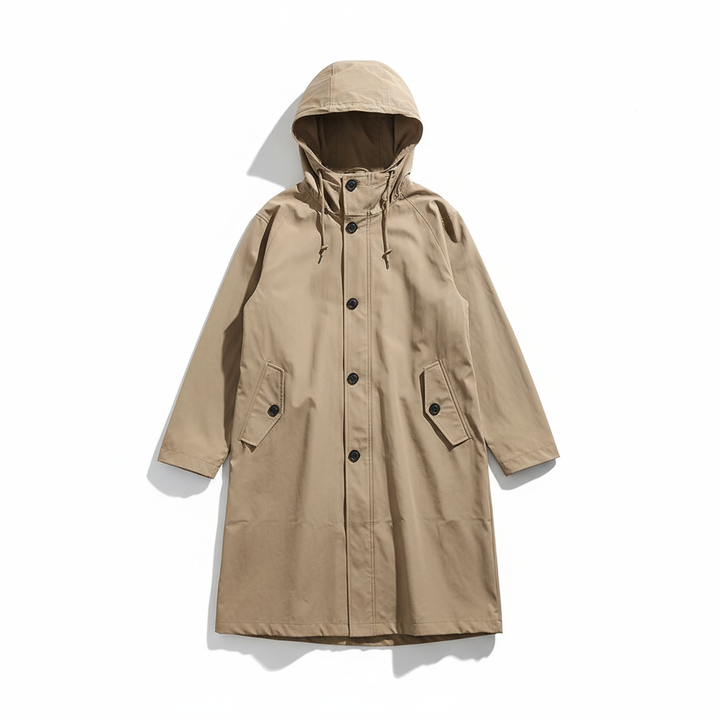 Women's Rain Jacket Water Resistant Hooded Longline Fit Outdoor Casual