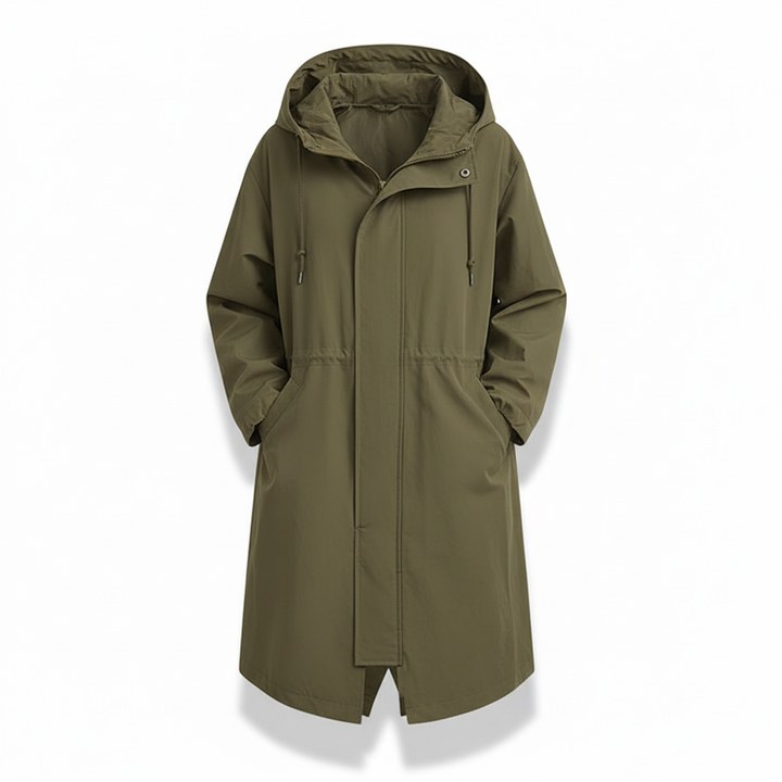 Women's Rain Jacket Water Resistant Hooded Longline Fit Outdoor Casual