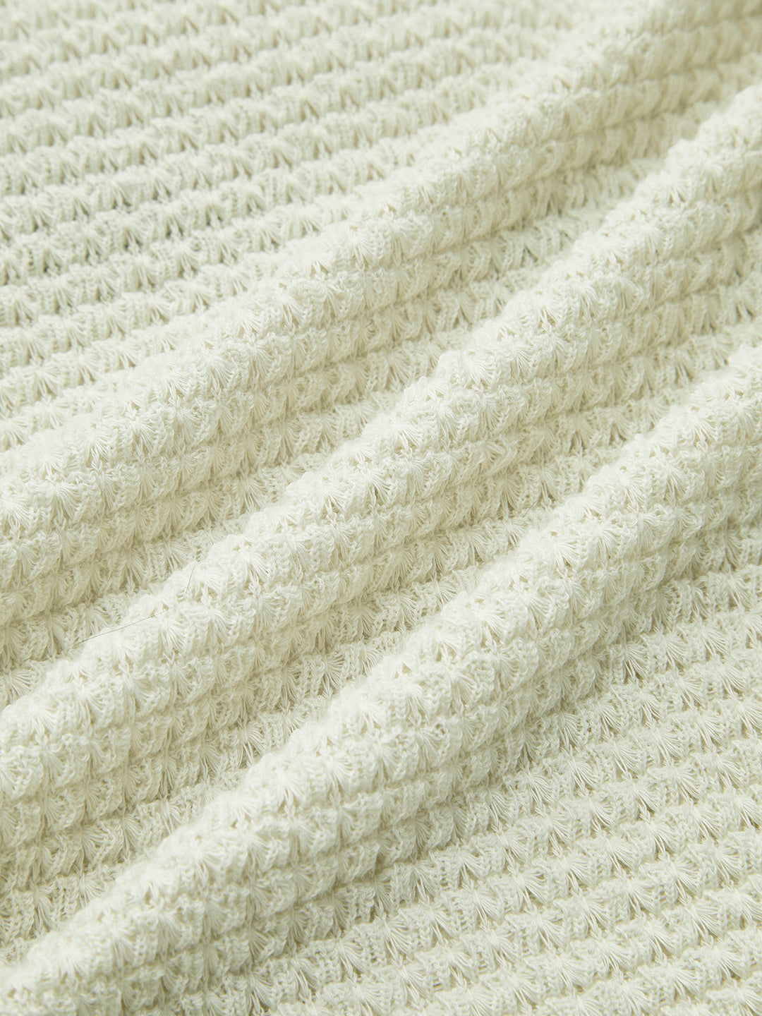 Miriam | Textured Long Sleeve Top with Waffle Knit and Crew Neckline
