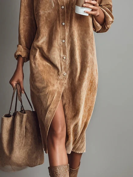 Aurovia - Vestido Elegante com Barra Evasê