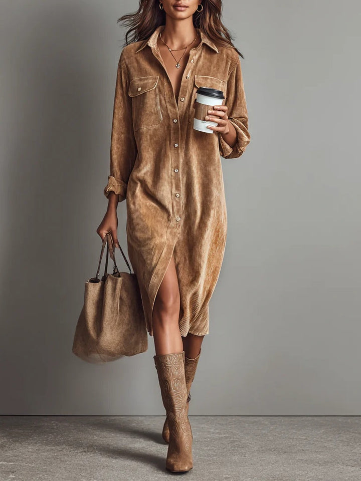 Aurovia - Vestido Elegante com Barra Evasê