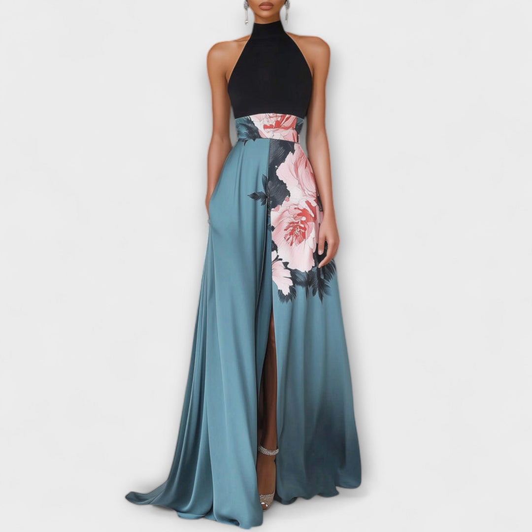 Natalie - Florales A-Linien Maxikleid