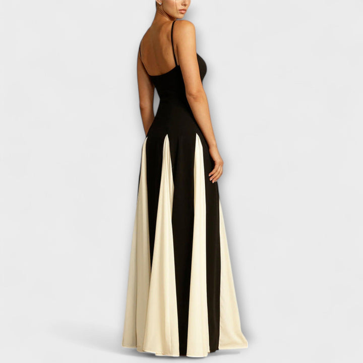 Ember - Classico Abito Lungo A-Line con Pannelli in Tulle
