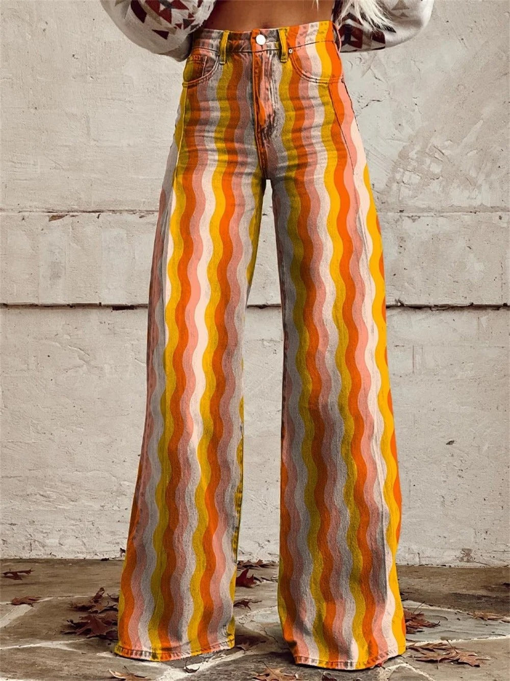 Lily | Pantalon Large Rayé Multicolore
