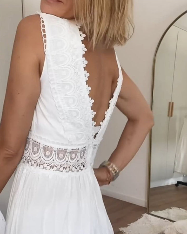 Aurélie™ | Abito Elegante in Pizzo con Scollo a V