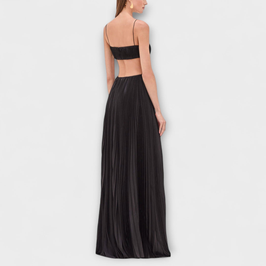Mireille - Chic plisseret cutout flydende maxikjole