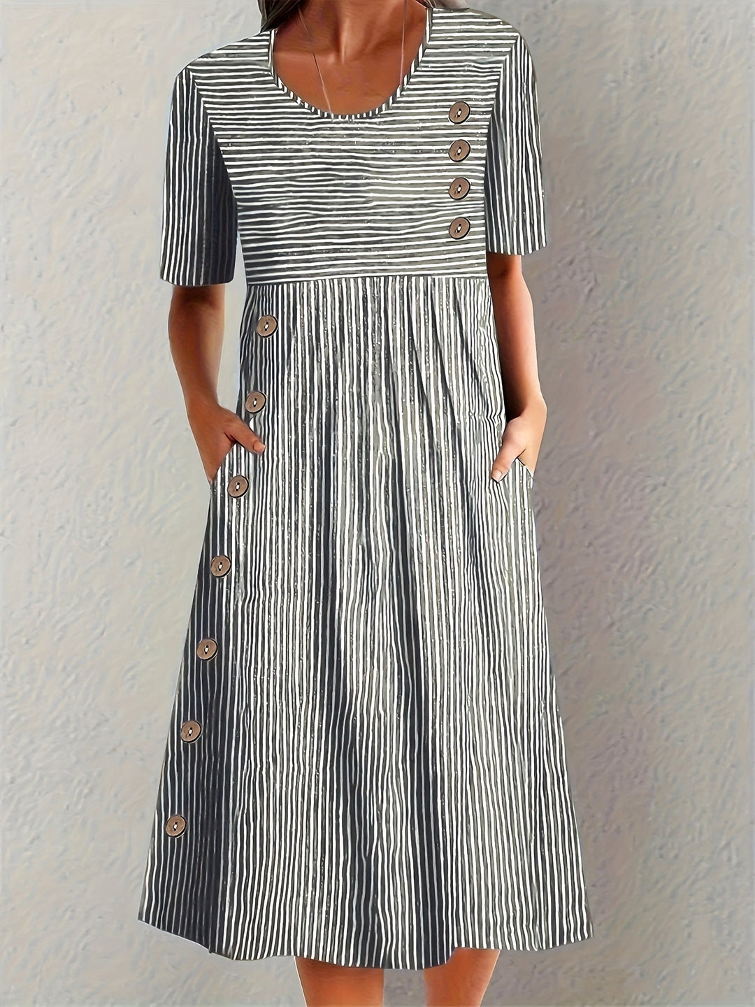 Sofia™ | Vestido Listrado de Verão