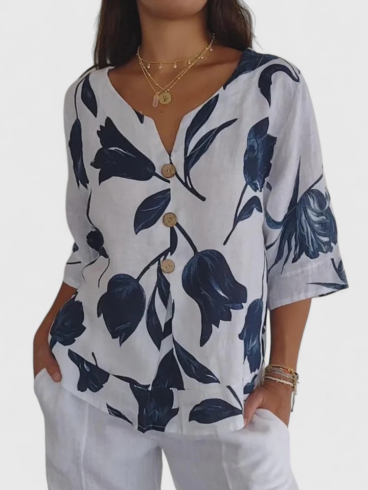 Laura | Blusa Confortável com Decote V