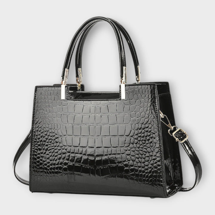 Olivia | Bolsa de Mão com Estampa de Crocodilo Brilhante