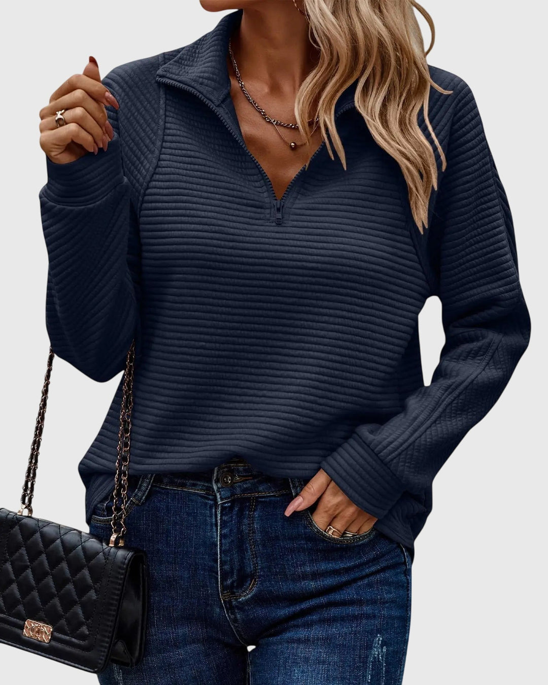 Abigail™ | Eleganter Pullover mit Reißverschluss