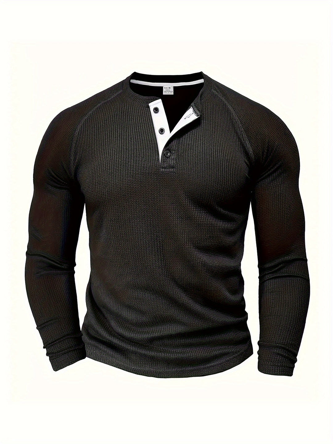 Callum | Polished Long Sleeve Henley Shirt with Button Placket and Tailored Fit