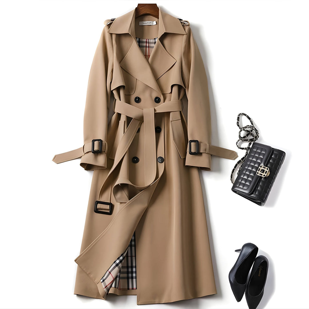 Women's Trenchcoat Belted Double-Breasted Water-Resistant Everyday