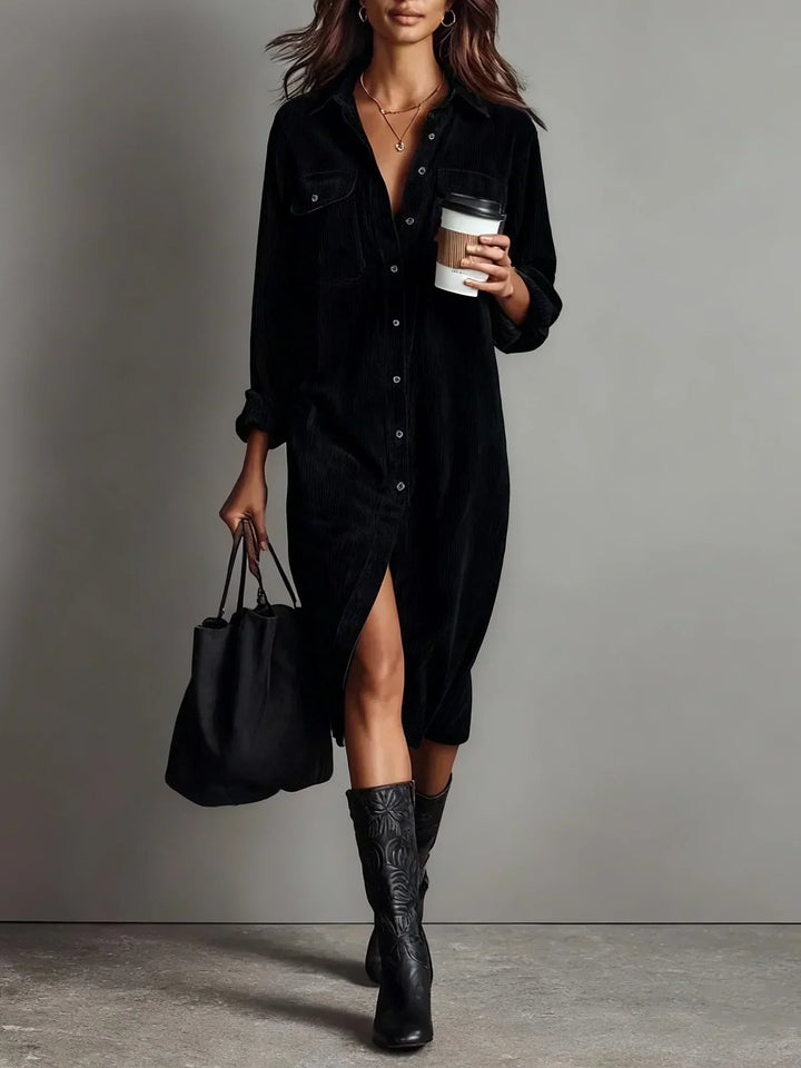 Aurovia - Vestido Elegante com Barra Evasê