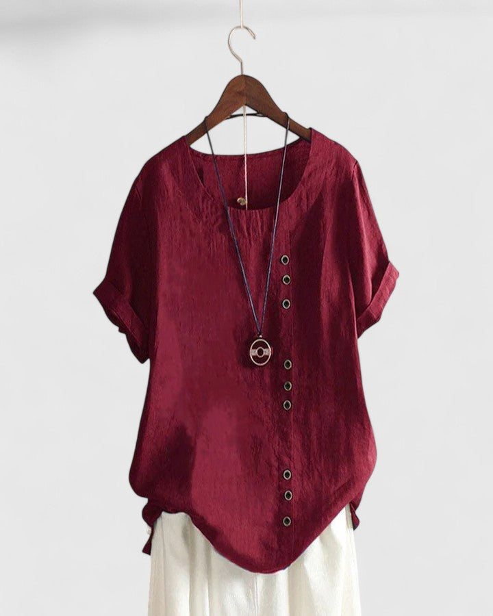 Elisavie | Bequeme Bluse mit kurzen Ärmeln