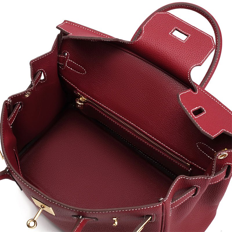 Victoria | Bolsa de mão clássica de couro com vários bolsos e fechamento seguro