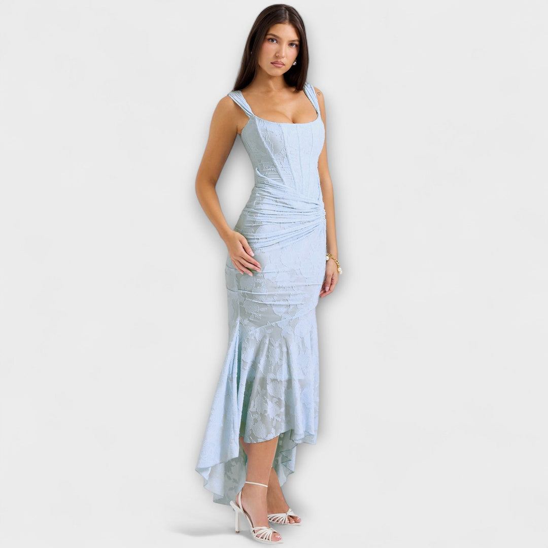 Renske - Vestido Longo com Corpete Elegante e Refinado