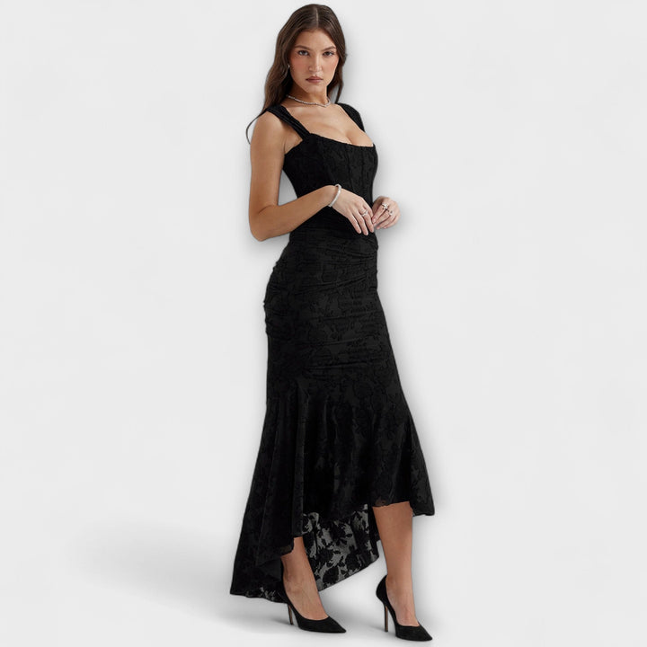 Renske - Vestido Longo com Corpete Elegante e Refinado