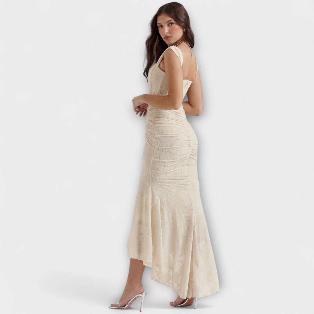 Renske - Vestido Longo com Corpete Elegante e Refinado