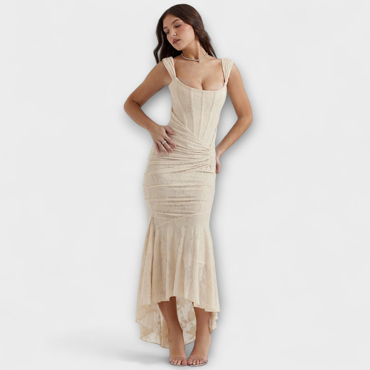 Renske - Vestido Longo com Corpete Elegante e Refinado