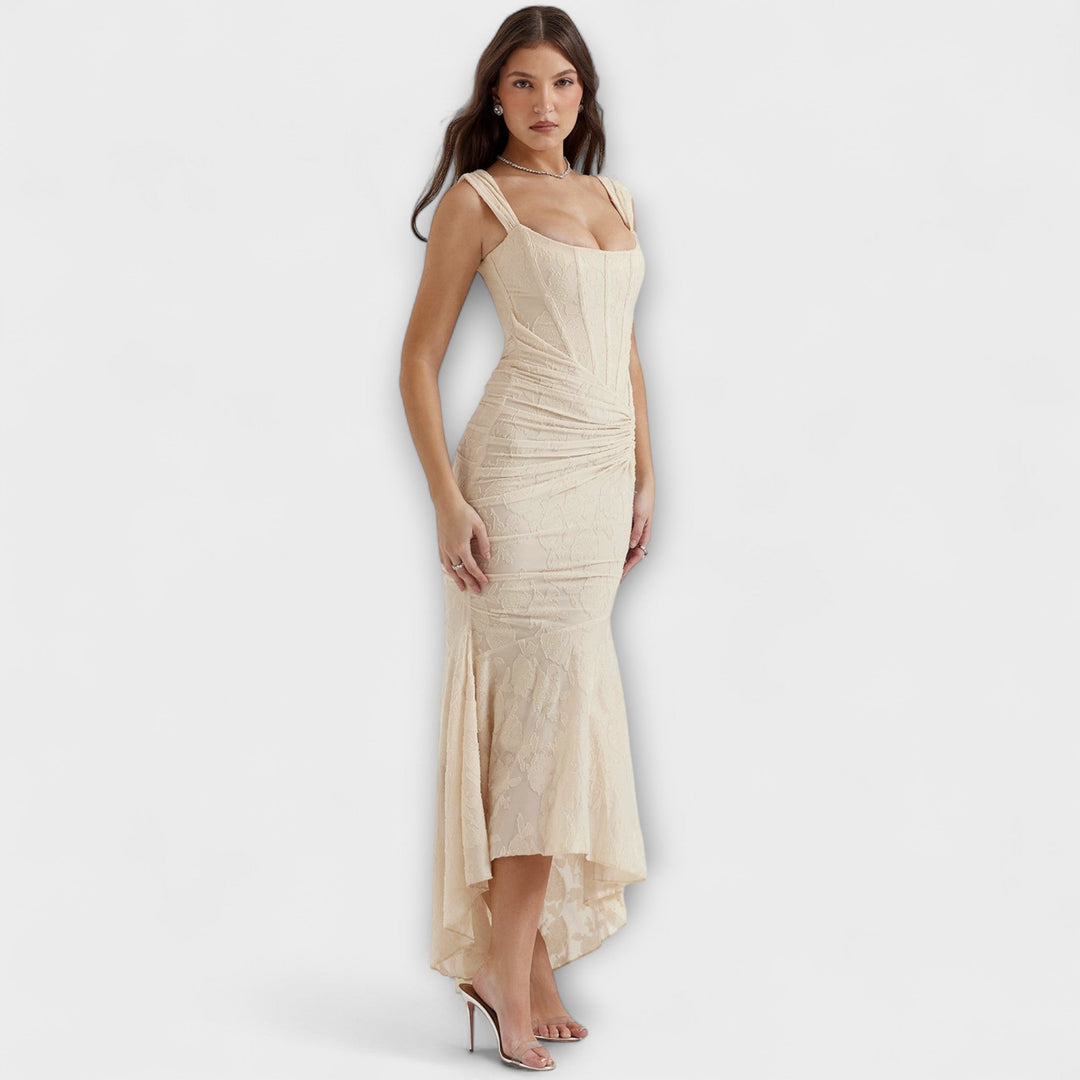 Renske - Vestido Longo com Corpete Elegante e Refinado