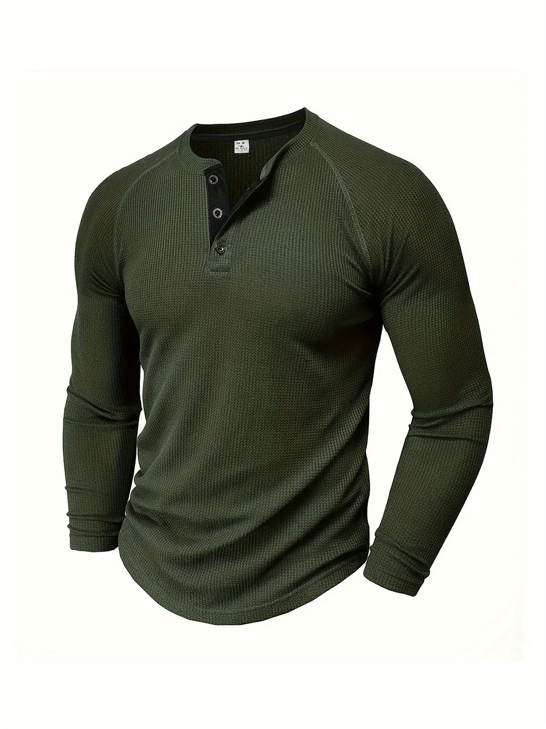 Callum | Polished Long Sleeve Henley Shirt with Button Placket and Tailored Fit