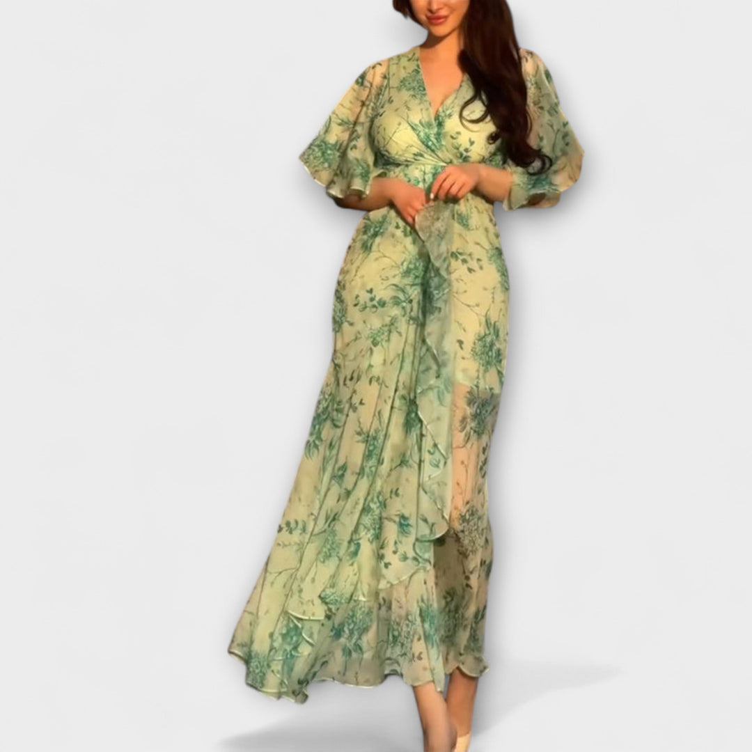 Lana - Vestido floral estiloso con escote en V