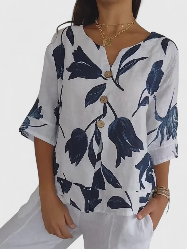 Laura | Blusa Confortável com Decote V