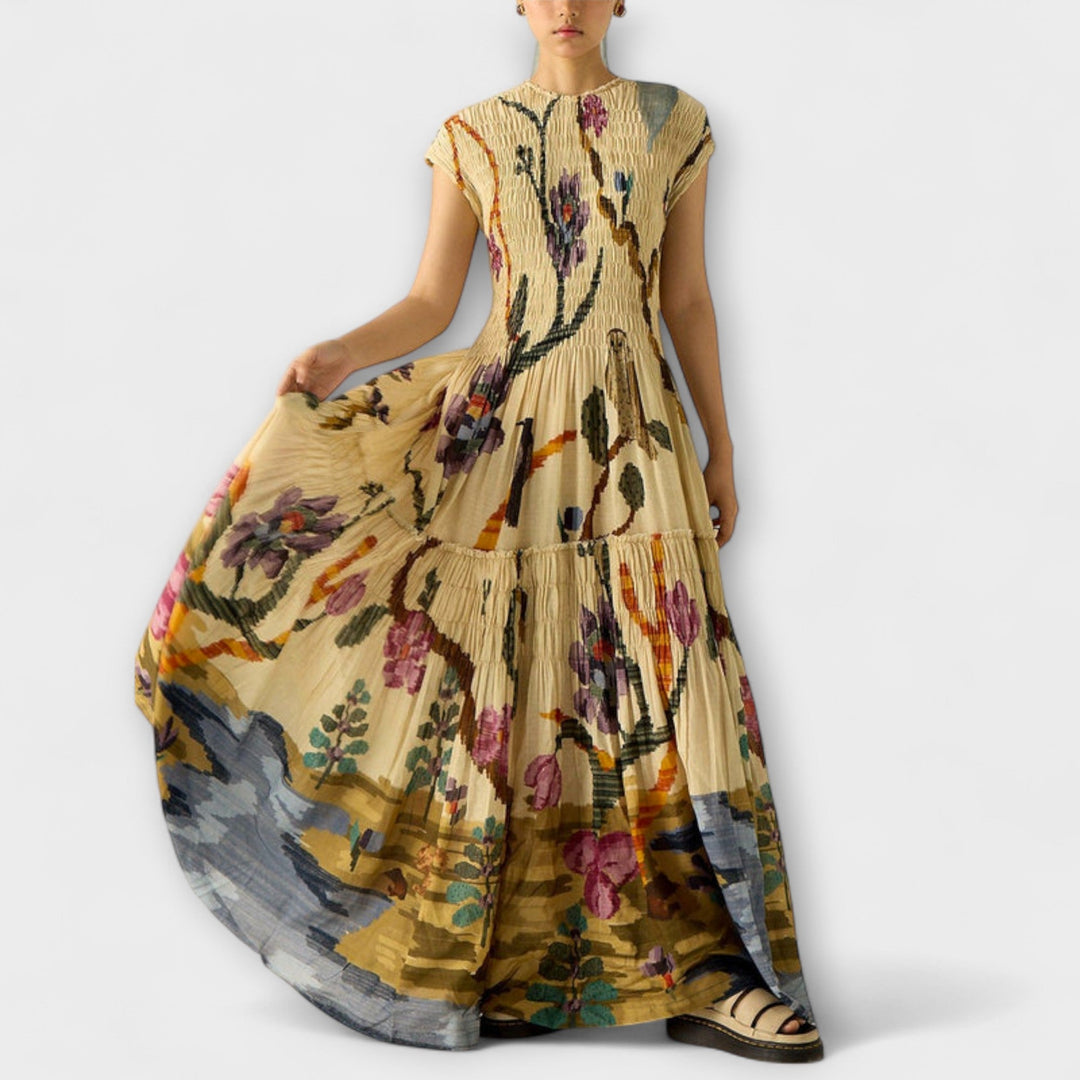 Amara - Robe plissée à imprimé animalier