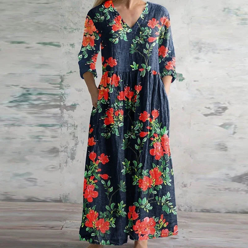 Kristen | Buntes Patchwork-Blumenkleid