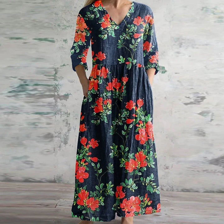 Kristen | Buntes Patchwork-Blumenkleid