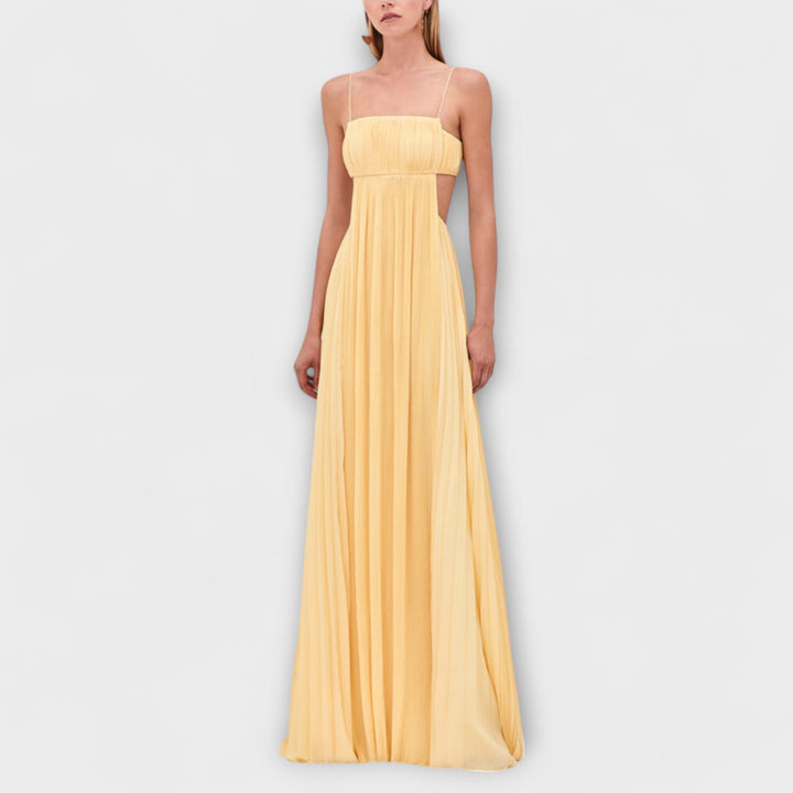 Mireille - Chic plisseret cutout flydende maxikjole