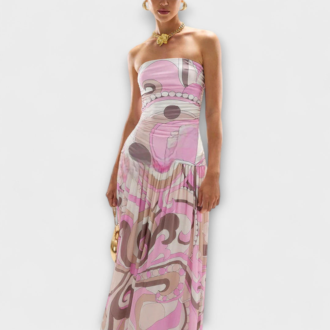 Tatum - Stunning Pastel Off-Shoulder Maxi Dress