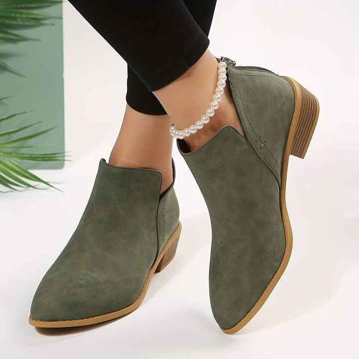 Diana | Botines elegantes con punta fina y detalle perforado