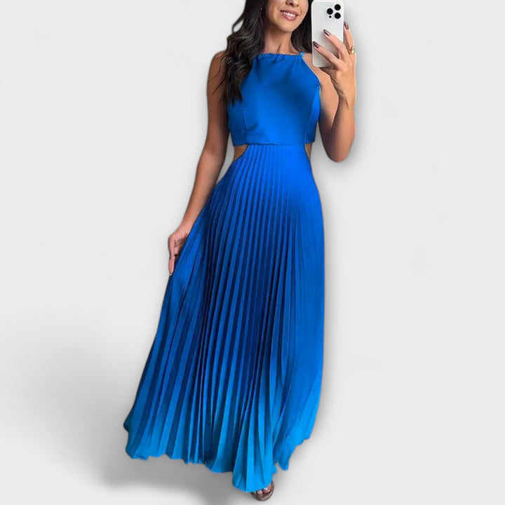 Haven - Vestido maxi sin espalda con efecto tie-dye y estilo moderno