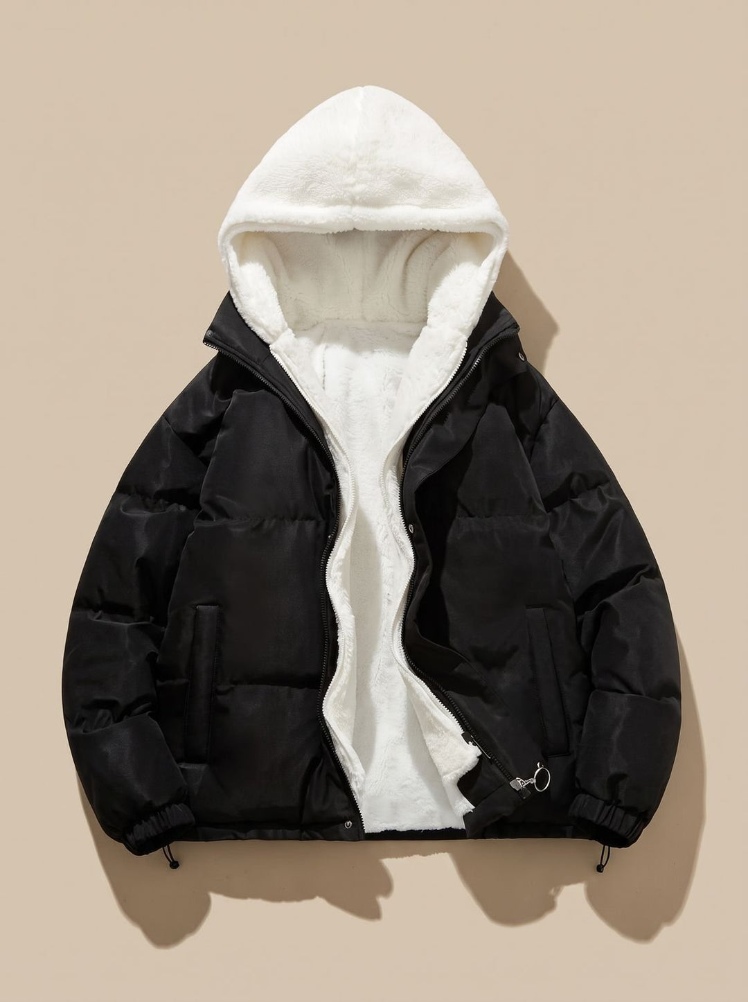 Lucienne | Cozy Hooded Down Jacket with Sherpa Fleece Lining and Quilted Exterior
