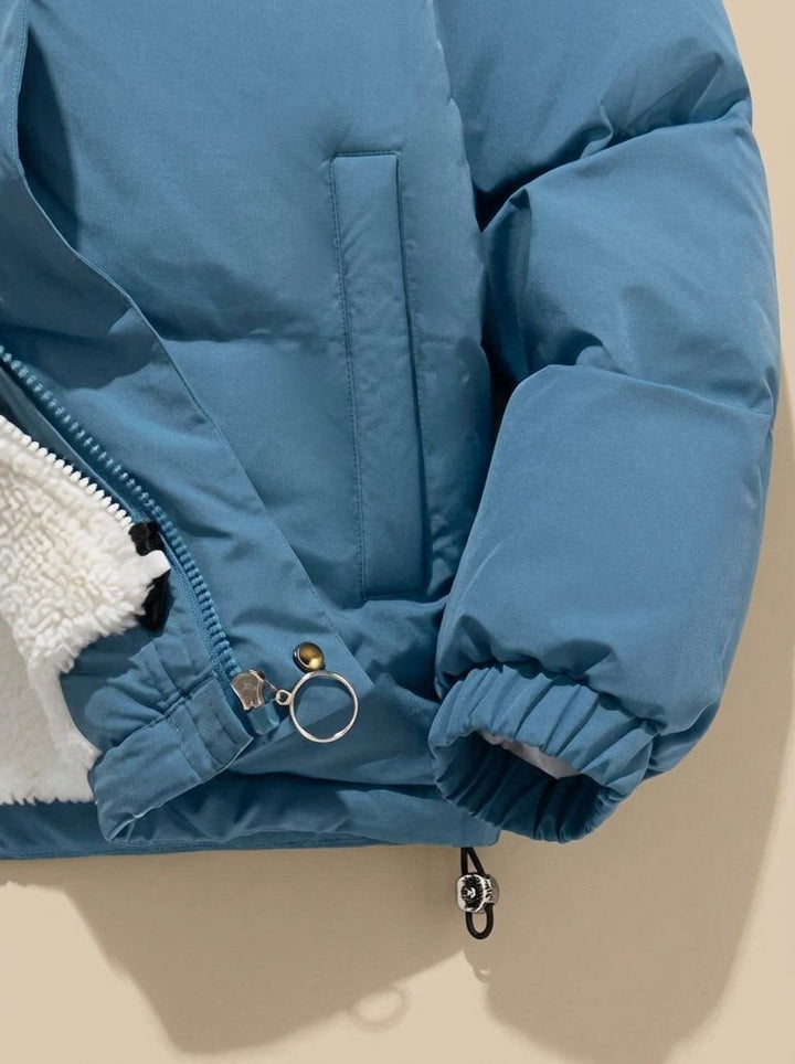 Lucienne | Cozy Hooded Down Jacket with Sherpa Fleece Lining and Quilted Exterior