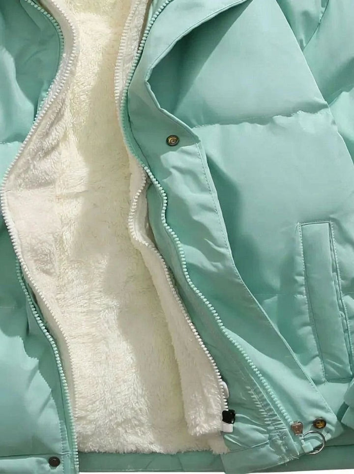 Lucienne | Cozy Hooded Down Jacket with Sherpa Fleece Lining and Quilted Exterior