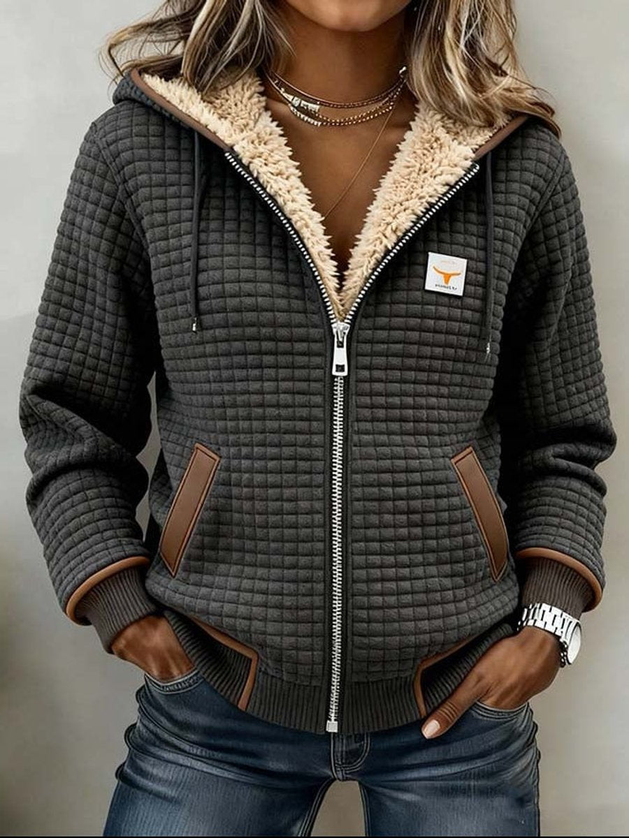 Evangeline | Veste matelassée coupe-vent avec doublure polaire et fermeture éclair sur toute la longueur